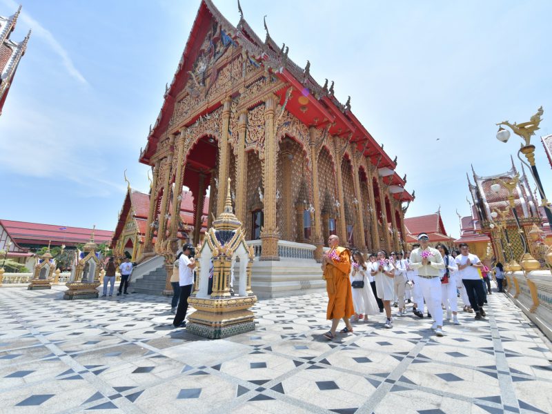 นครปฐม  โรงเรียนวัดไผ่ล้อม(พูลประชาอุปถัมภ์)จัดกิจกรรมเวียนเทียนวันมาฆบูชา