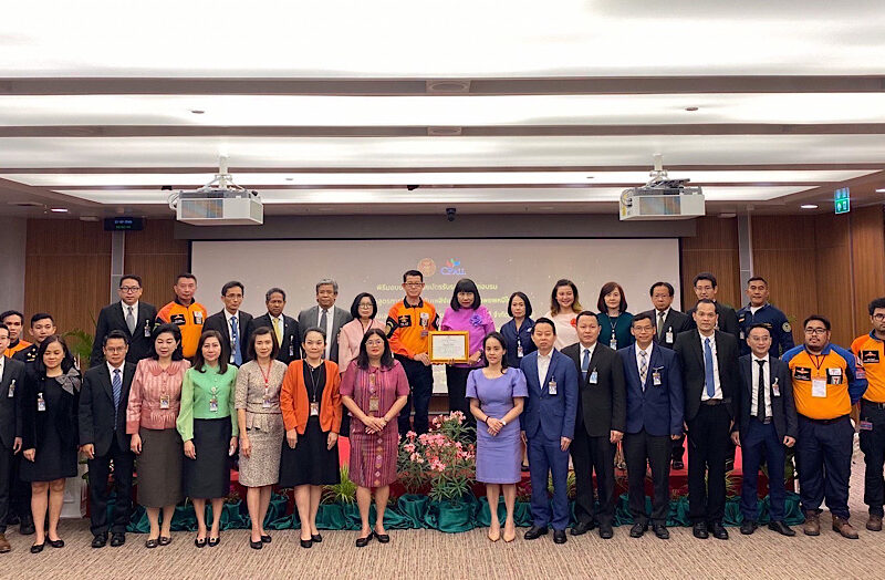 กรุงเทพมหานคร   สำนักงานเลขาธิการวุฒิสภาร่วมกับซีพีออลล์ฝึกซ้อมอัคคีภัย